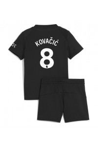 Manchester City Mateo Kovacic #8 Jalkapallovaatteet Lasten Vieraspeliasu 2025-26 Lyhythihainen (+ Lyhyet housut)